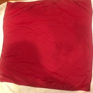 Red scarf with gold dots